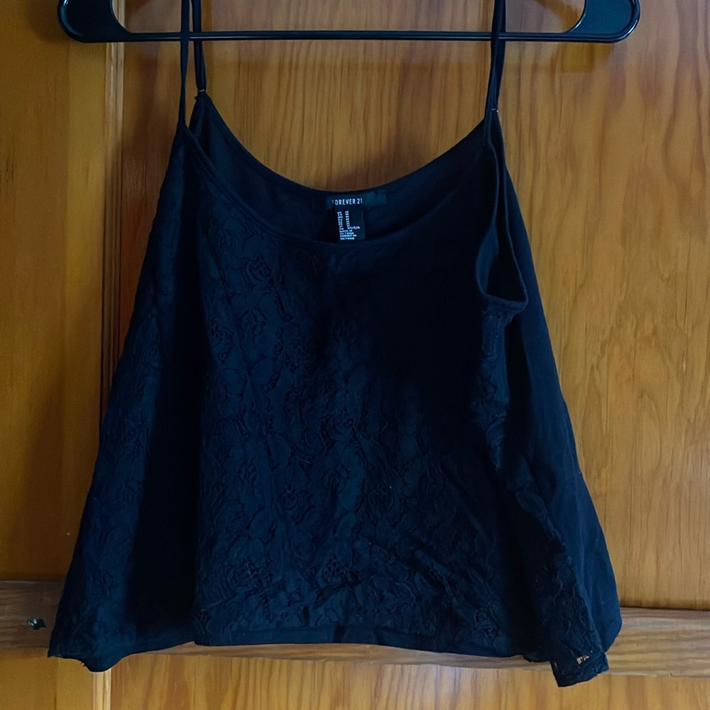 Size Medium black floral tank top